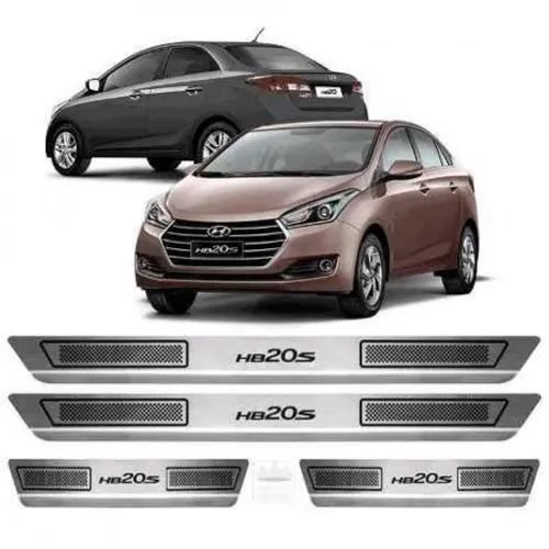 Soleiras de Porta Aço Inox / Resinadas - P/ Todos os Carros - Onix / Prisma / Hb20 / Gol