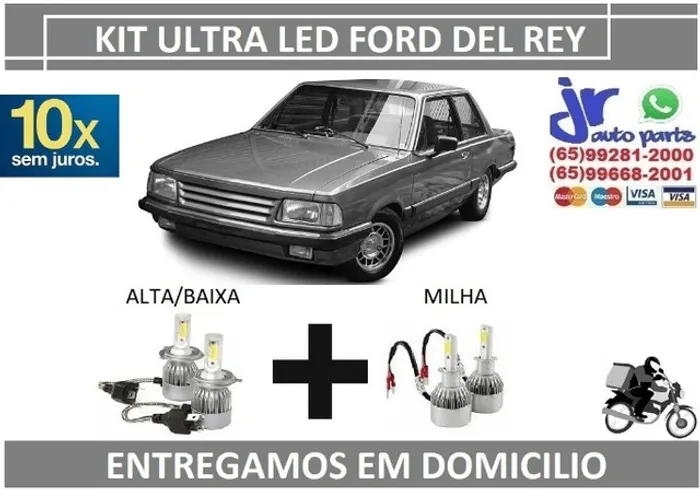 Kit Lampada Ultra Led Del Rey 6000K 12V 24V