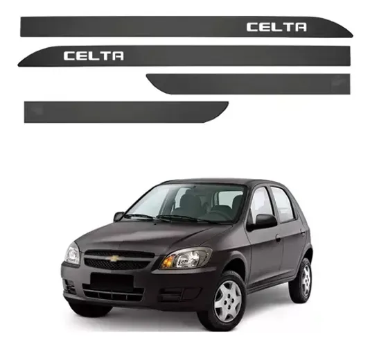Friso Lateral Chevrolet Celta - C/ Nome - Preto