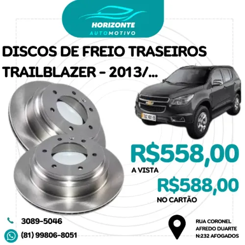 par de disco freio traseiro trailblazer 2013