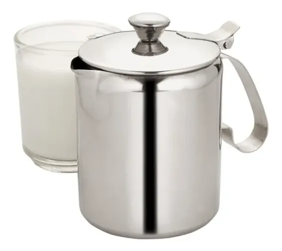 Jarra Leiteira Em Inox 600 Ml Com Tampa