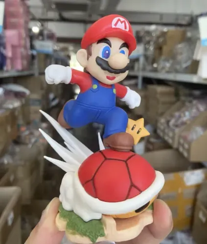 Estátua Decoração Super Mario Bros Figure Presente Filme e gamer jogo
