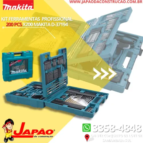 Kit Jogo de Ferramentas 200 Pcs + Maleta Profissional Makita