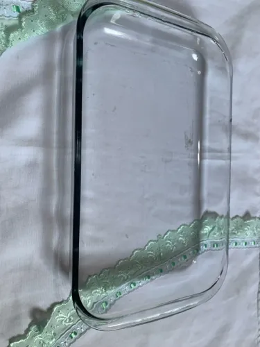 Forma de vidro retangular para assar