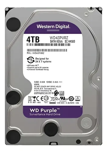 HD WD Purple 4TB SATA 3,5 Surveillance para DVR/NVR e CFTV 