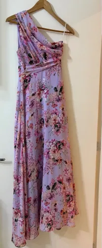 Vestido Longo Lilás Floral