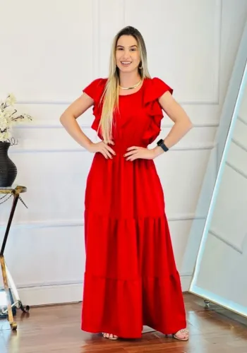 Vestido longo vermelho