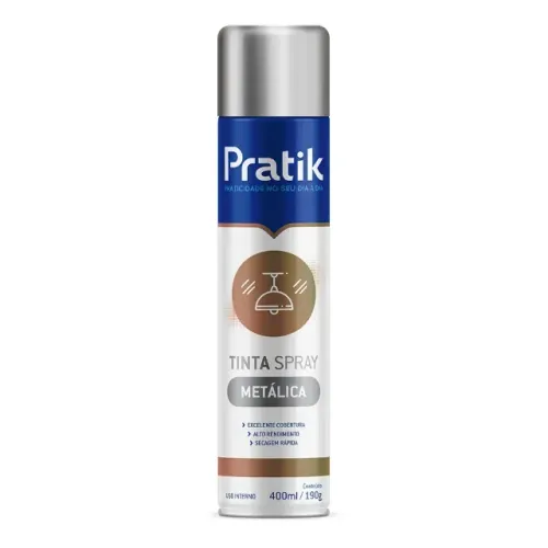 Tinta Spray Pratik Metálica Cromado 400ml Cromado