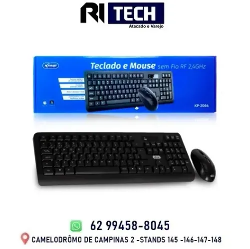 Kit Teclado e Mouse sem Fio Wireless ABNT2 KNUP - KP-2064