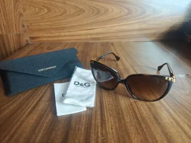 PROMOÇÃO - Óculos Sol Feminino Dolce Gabbana DD 8096 502/13 Brown Tortoise w/ Gold Trim