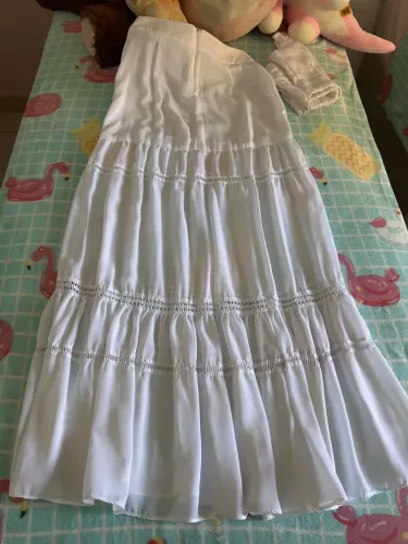 Conjuntinho branco (saia longa e cropped)