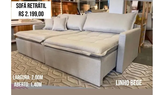 Sofá Retrátil 2lugares - Novo!