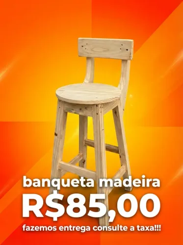 BANQUETA COZINHA AMERICANA MADEIRA PINUS R$85,00 FAZEMOS ENTREGA CONSULTE A TAXA!!!