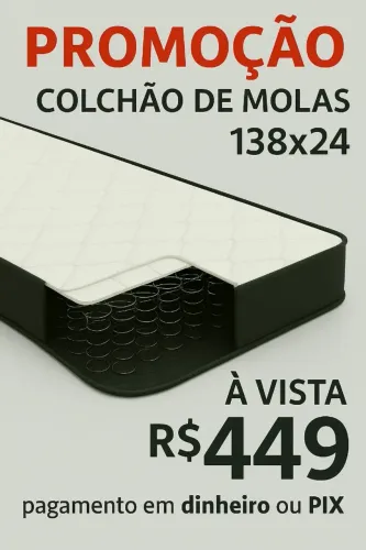 Imperdível! Colchão Molas Bonnel 138x24 com Preço de Fábrica à Vista