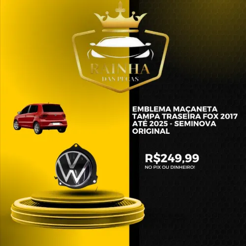 Emblema Maçaneta Tampa Traseira Fox 2017 até 2025 - SEMINOVA ORIGINAL