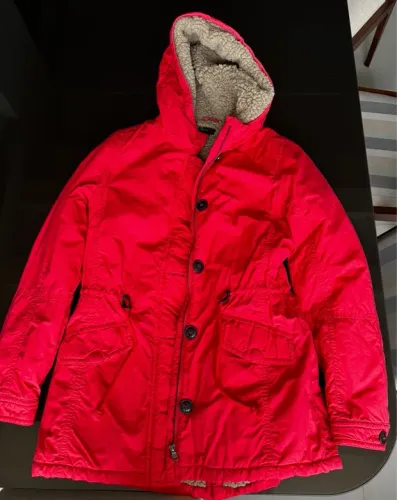 Casaco de inverno feminino vermelho