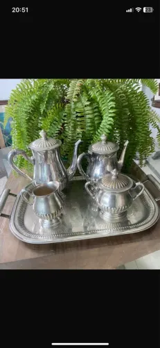 Conjunto baixela de chá/café em prata Belline 