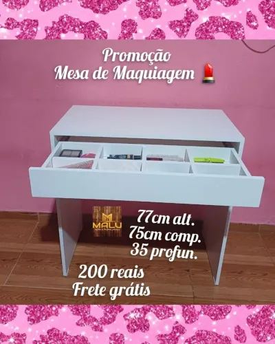 Mesa de Maquiagem Branca - Promoção!