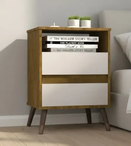 Mesa De Canto Vip Canela/Off White