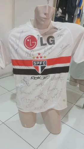 CAMISA SÃO PAULO REEBOK 2006 AUTOGRAFADA PELO ELENCO