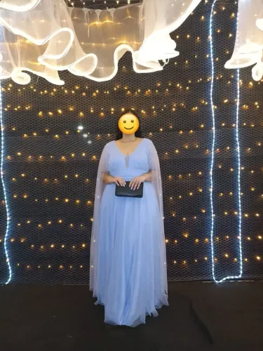 Vendo vestido de festa (madrinha), plus size, azul serenity, usado somente uma vez!