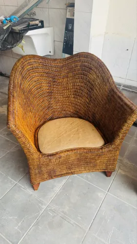 Conjunto sofá vime namoradeira + 2 poltronas