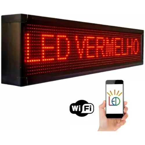 Letreiro Painel Led Vermelho 70cm com Aplicativo