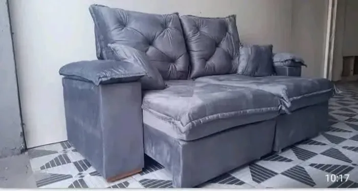 SOFÁ RETRATIL RECLINAVEL 2,00 MOLAS ESPUMA D28 PILLOW 20CM