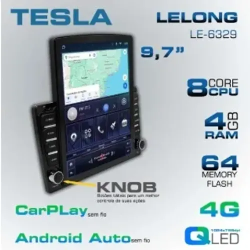 Multimidia Tesla  Android 14 Octacore 4gb 64gb 9,7p Preto Universal.