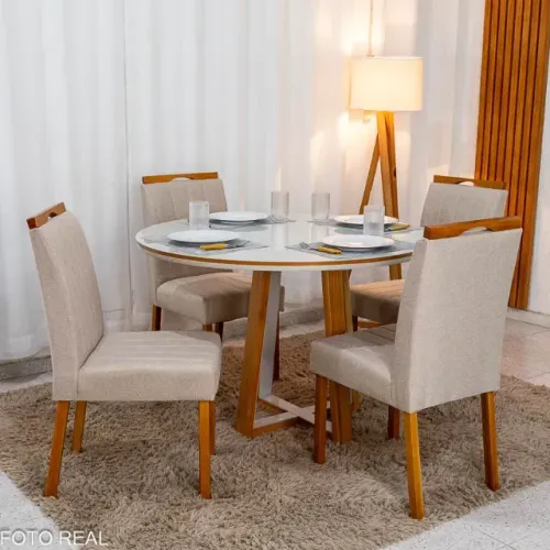 Mesa de Jantar Atlas Red 1,20m com 4 Cad Produto Novo! Pronta Entrega! Rf