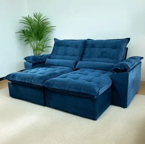 Sofá Retrátil e Reclinável Emanuelly 200m Molas Bonnel tt432