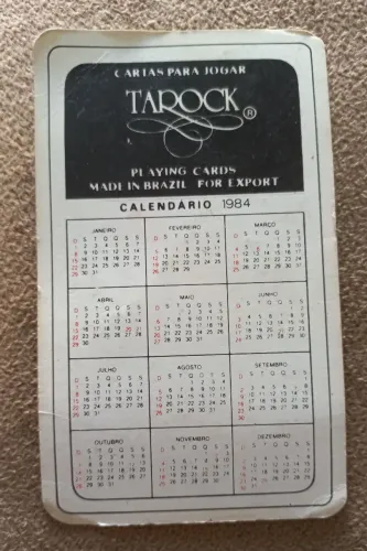 Antigo calendário ano 1984 Baralho Tarock Playing publicidade antiga coleção item antigo
