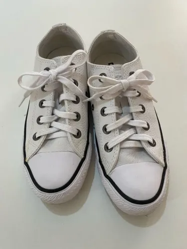 Converse All Star Branco Couro 