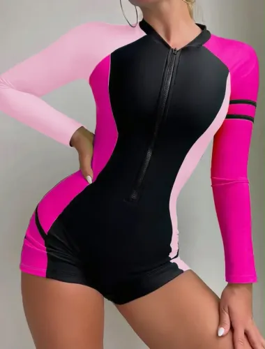 Maiô surfista feminino manga longa térmica