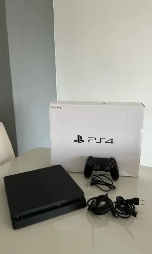 Playstation 4 slim 1 tb com 1 manet e caixa