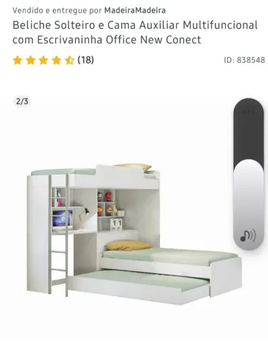 Bi cama com auxiliar e escritório