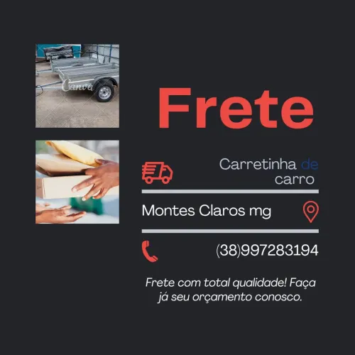 Frete carretinha no carro, carregamos moto e fazemos pequenas mudanças .