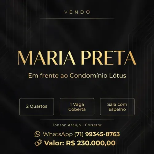 APARTAMENTO À VENDA - BAIRRO MARIA PRETA - STO. ANTÔNIO DE JESUS