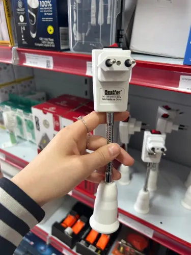 Soquete Flexível E27 Adaptador para Lâmpada 20cm Tomada Botão