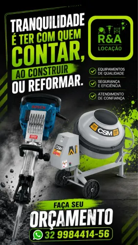 Aluguel de equipamentos para a construção civil.