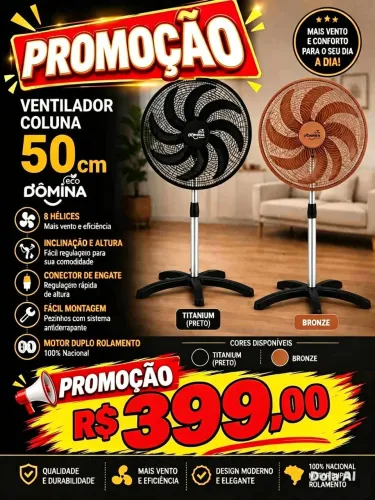 Ventilador Coluna - Potente 50 cm
