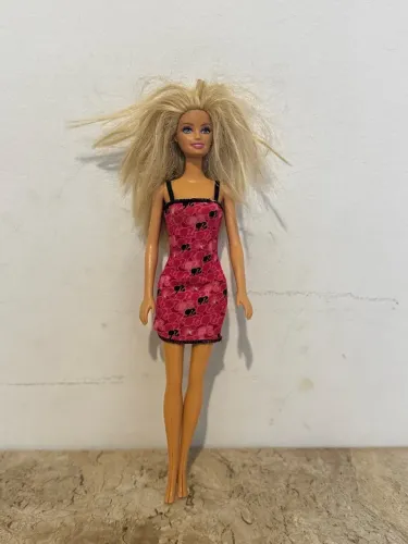Boneca: Barbie Com Vestido Rosa - Mattel Original Excelente Estado