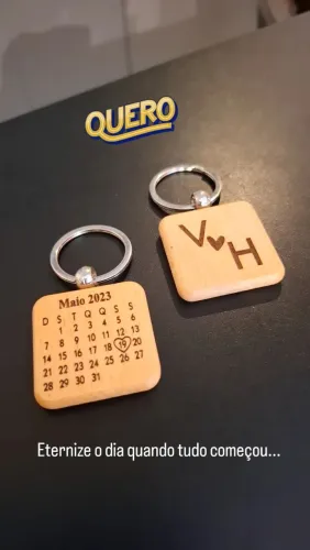 Chaveiro de madeira personalizado
