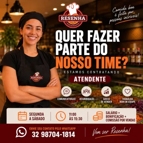 Atendente proativa, que tenha experiência com vendas e atendimento