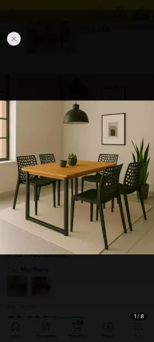 Mesa de jantar 1,20 x0,90 com 4 cadeiras