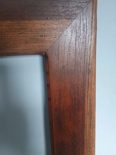 Moldura para espelho, feito em madeira de demolição, Ypê.altura 1,50x50.interno 1,35x37