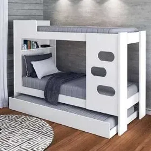 Beliche com Cama Auxiliar 100% MDF Escada - (Entregamos)!!