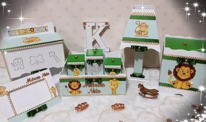 Kit Higiene Bebê Coleção "Safari Baby" 8 peças