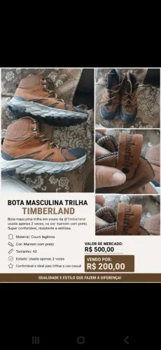 Bota masculina trilha da Timberland