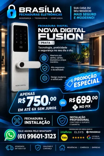 Fechadura eletrônica nova digital fusion